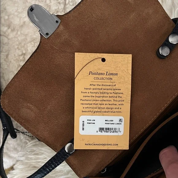 Patricia Nash Black and Yellow Lemon Crossbody Bag - Picture 4 of 10